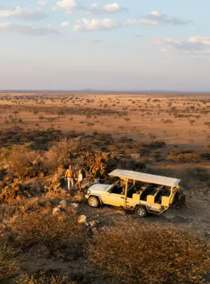 Escarpment views over the Masai Mara plains from Angama Mara