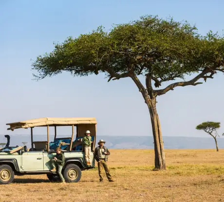 Family sundowner setup in Masai Mara